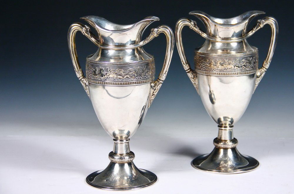 PAIR OF SILVER URNS - Gorham Sterling Silver (1 of 5)