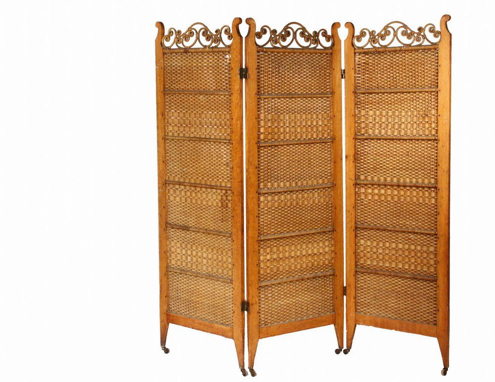 WONDERFUL VICTORIAN DRESSING SCREEN - Three-Fold Screen (1 of 4)