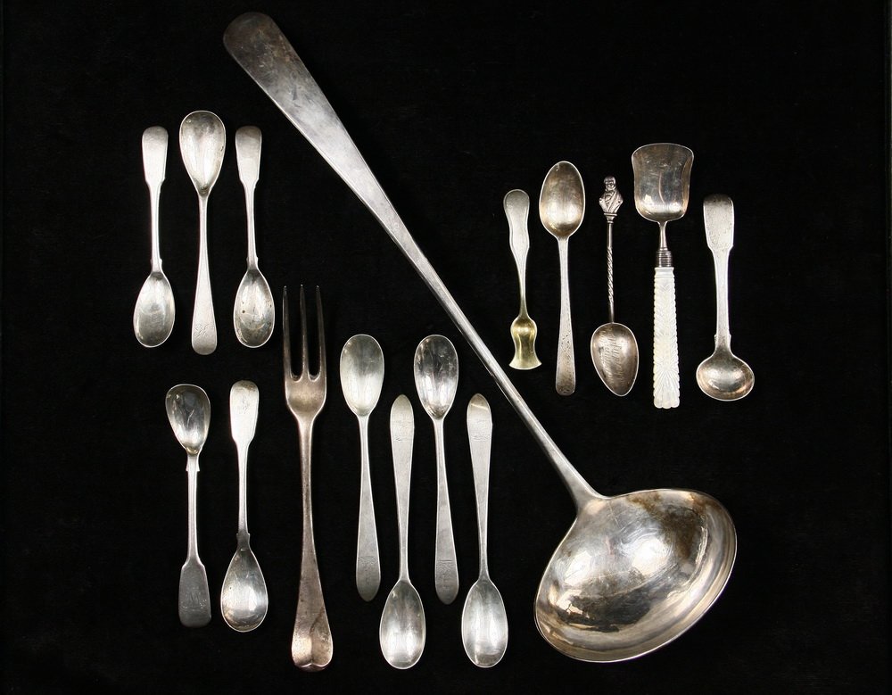 FLATWARE - Collection of (34) Early British Sterling (1 of 4)