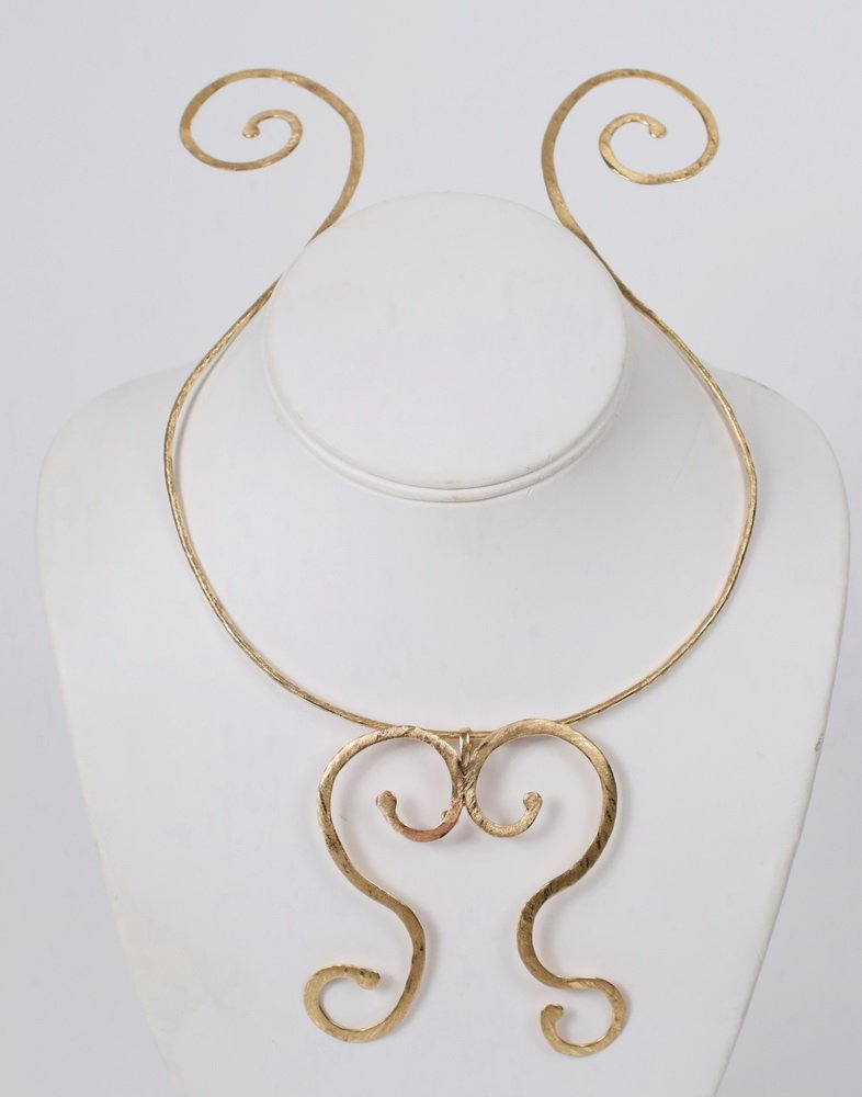 NECKLACE - 14K Yellow Gold Hand Hammered Reversible (1 of 2)