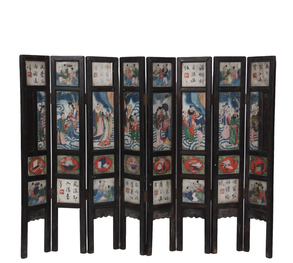 CHINESE TABLE SCREEN - Fantastic 19th c. Qing (1 of 10)