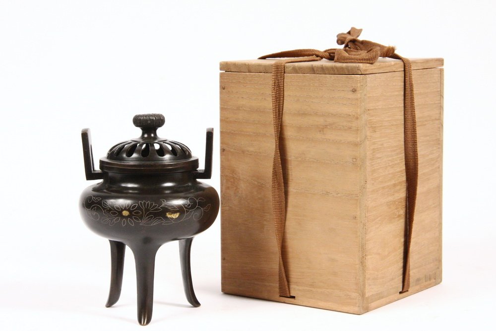 JAPANESE BRONZE INCENSE BURNER - Modern Bronze Koro in (1 of 4)