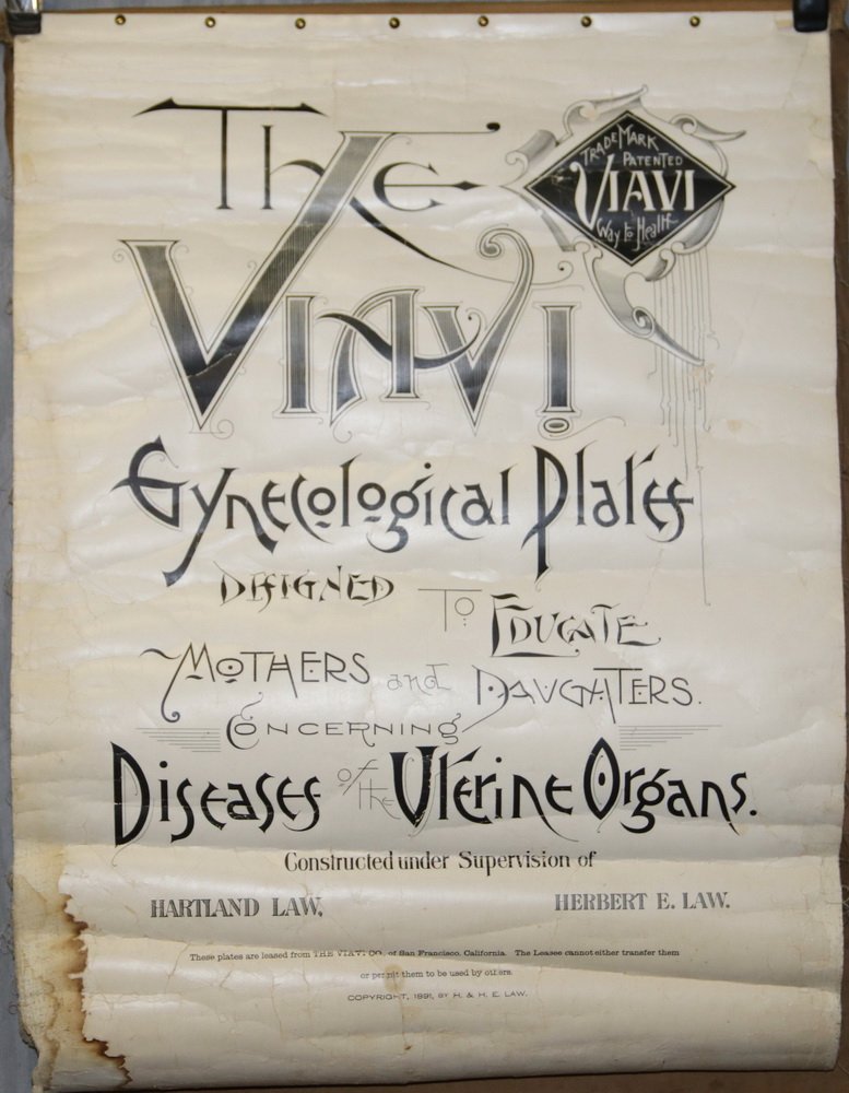 ROLL OF GYNECOLOGICAL MEDICAL ILLUSTRATIONS - "The: ROLL OF GYNECOLOGICAL MEDICAL ILLUSTRATIONS - "The Viavi Gynecological Plates, Designed to Educate Mothers and Daughters Concerning Diseases of the Vierine Organs" by Hartland & Herbert Law, San Franc