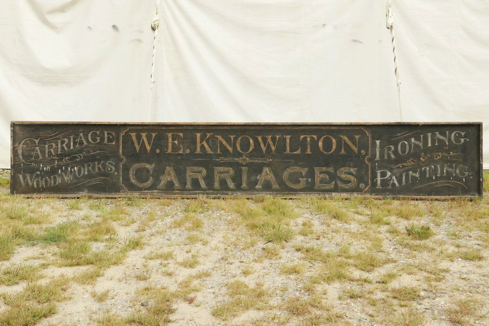 19TH C. TRADE SIGN - Large Single Pine Plank Painted (1 of 3)