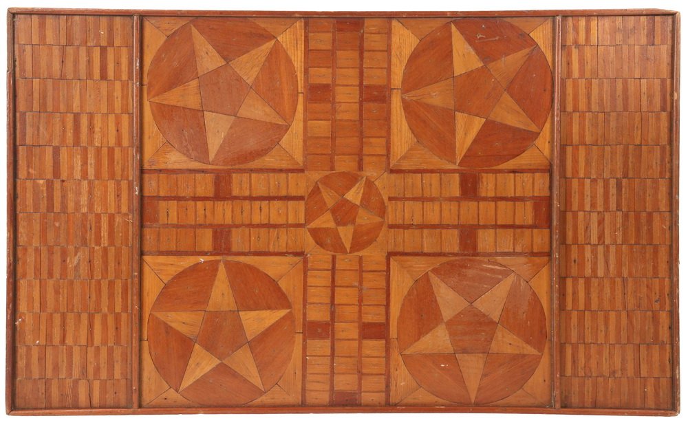 ANTIQUE INLAID DOUBLE-SIDED GAME BOARD - American Folk (1 of 3)