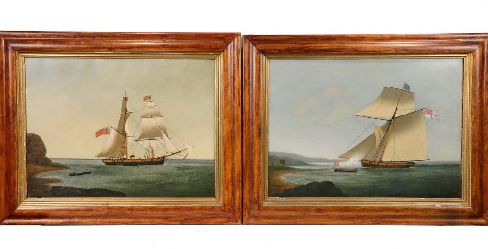 GEORGE HOUGHTON (19th c. British) - (2) Coastal Naval (1 of 10)