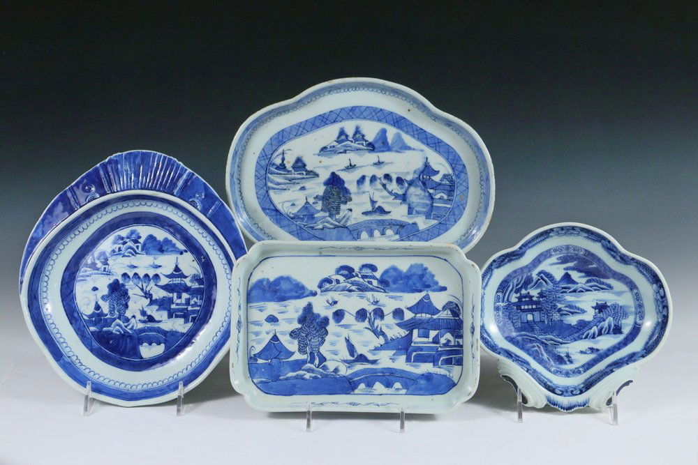 SERVING PCS - Collection of (4) 19th c. Chinese Export (1 of 2)