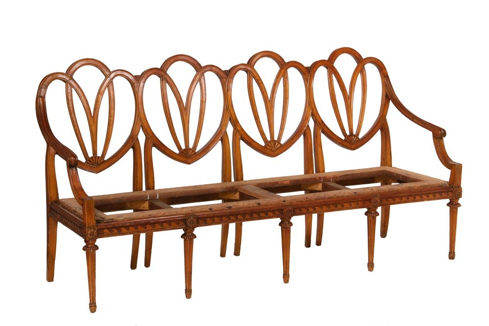 18TH C. SOFA FRAME - Adams Period Four-Shield Back (1 of 7)