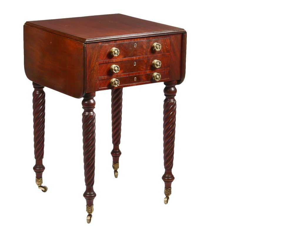 BOSTON SEWING TABLE - Late Sheraton Lady's Work Stand, (1 of 5)