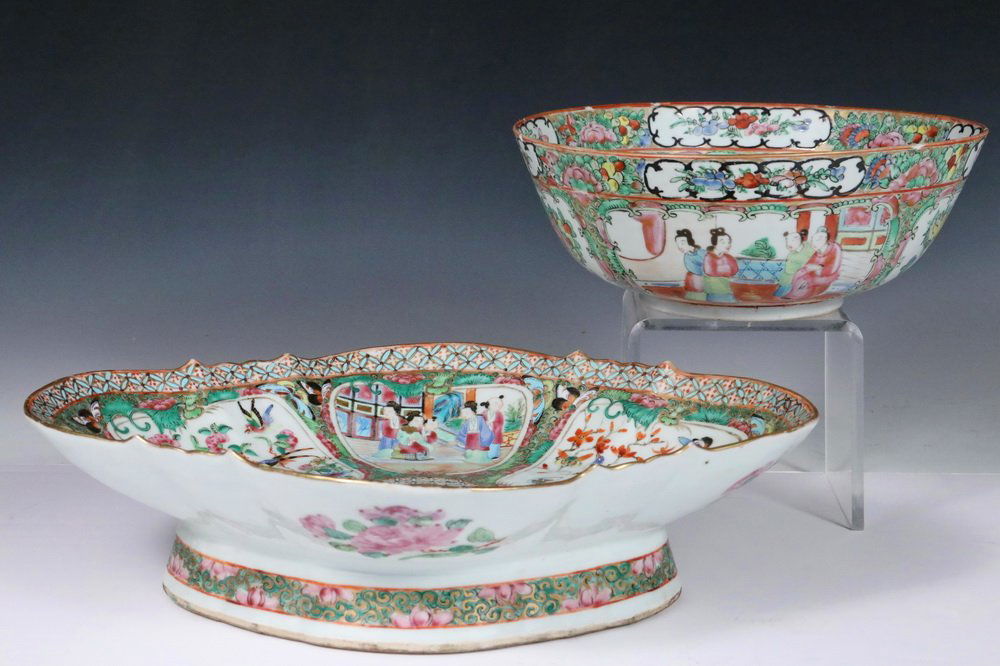 (2 PCS) CHINESE EXPORT PORCELAIN - 19th c. Rose (1 of 3)