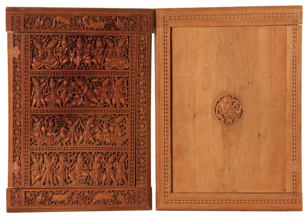 ANGLO-INDIAN SANDALWOOD BOOK COVERS - 19th c. Book (1 of 7)