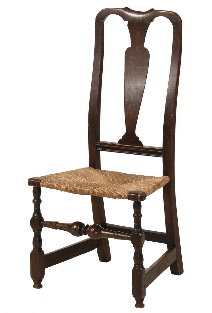 18TH C. SIDECHAIR - Queen Anne Period Splat Back (1 of 3)