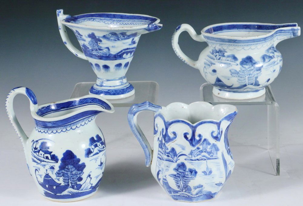 PITCHERS - Collection of (4) 19th c. Chinese Export (1 of 3)