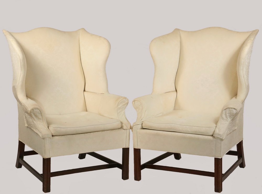 PAIR OF WINGCHAIRS - Period Chippendale Marlborough (1 of 1)