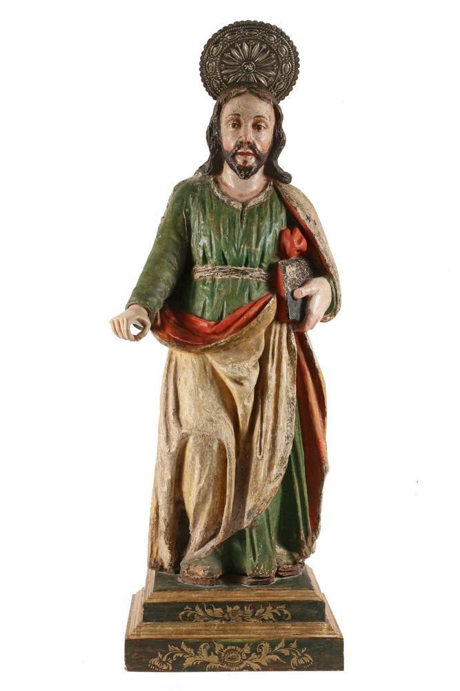 SPANISH COLONIAL RELIGIOUS STATUE - Large Figure of (1 of 6)