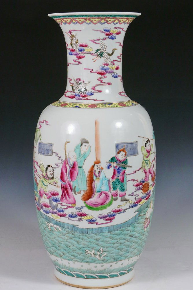 CHINESE PORCELAIN FLOOR VASE - Qing Style Baluster Vase (1 of 6)