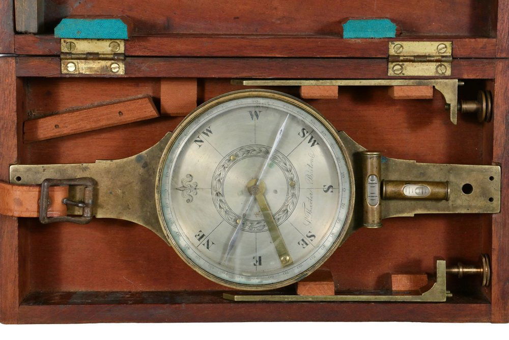 SCARCE THAXTER SURVEYOR'S COMPASS - Early 19th c. (1 of 4)