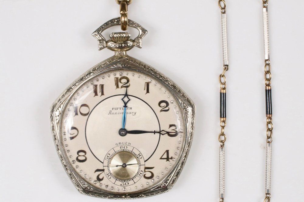 Gruen 50th anniversary pocket watch new arrivals