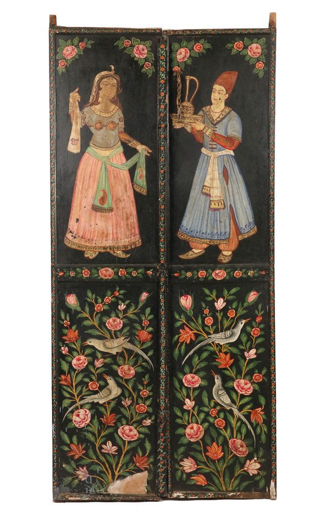 PAIR OF PERSIAN PAINTED WEDDING DOORS - Late 19th c. (1 of 9)