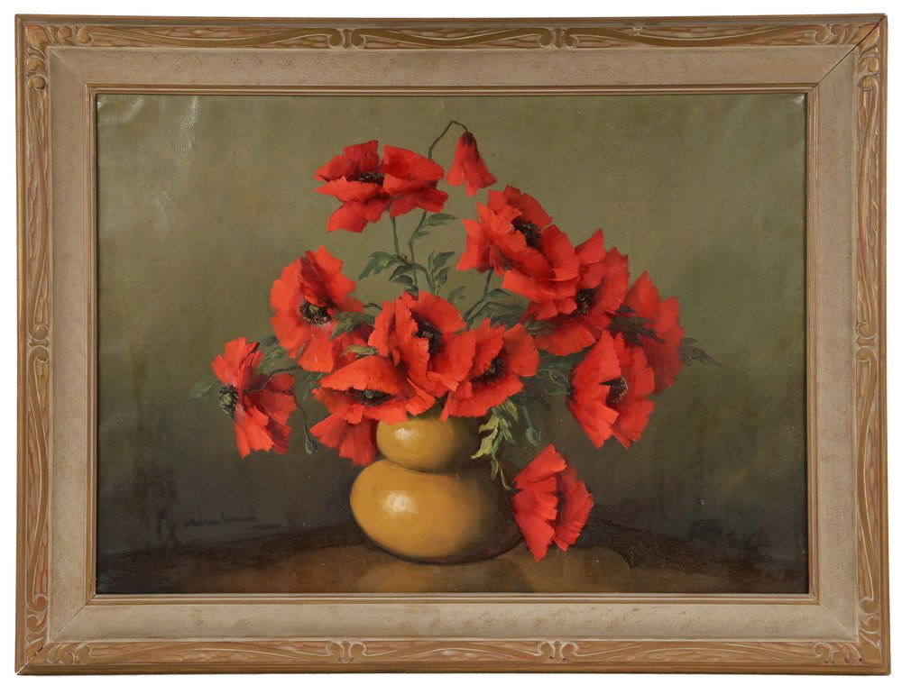 UNIDENTIFIED ITALIAN ARTIST - Still Life of Poppies in (1 of 4)