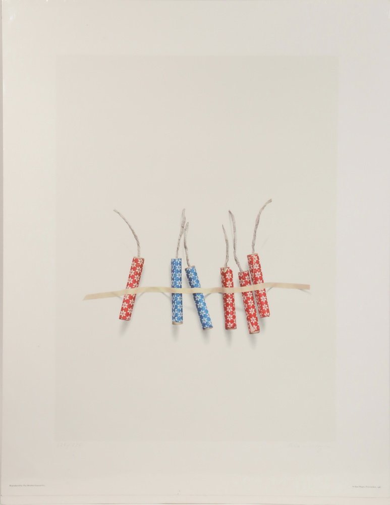 ALAN MAGEE (ME/PA, 1947 - ) - "Firecrackers", limited: ALAN MAGEE (ME/PA, 1947 - ) - "Firecrackers", limited edition offset lithograph, pencil signed and numbered 126/275, unframed, sheet size: 28" x 22"; image size: 22" x 16", margin bends, would mat out