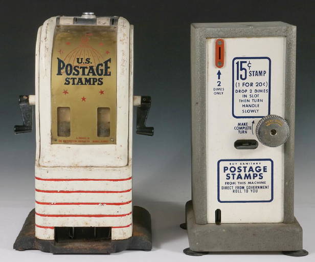 (2) VINTAGE US POSTAGE STAMP VENDING MACHINES Jan 11, 2017