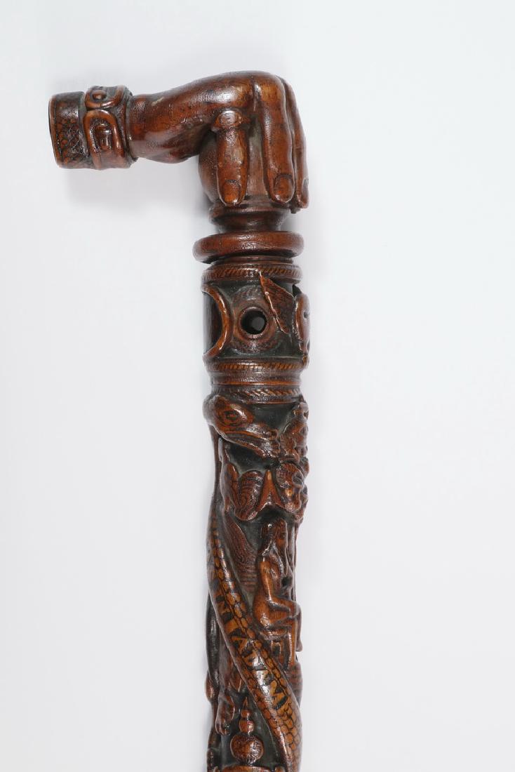 EXQUISITELY CARVED FOLK ART WALKING CANE (1 of 19)