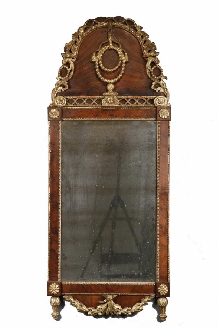 MAHOGANY AND GILT ENTRY MIRROR (1 of 3)