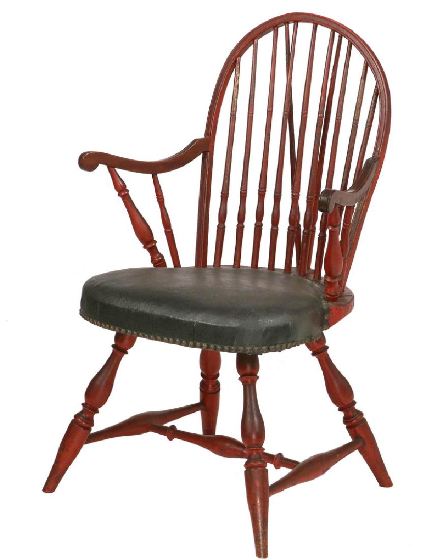 SULLIVAN DORR PAINTED BOW & BRACE BACK STUFFED SEAT (1 of 4)