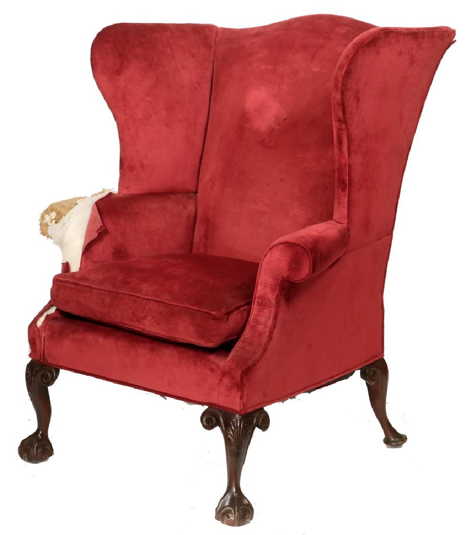18TH C. PERIOD WINGCHAIR (1 of 4)