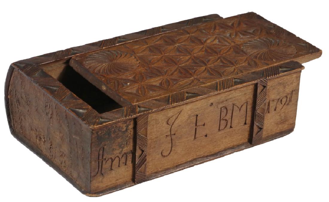 18TH C. CHIP CARVED BOX (1 of 4)