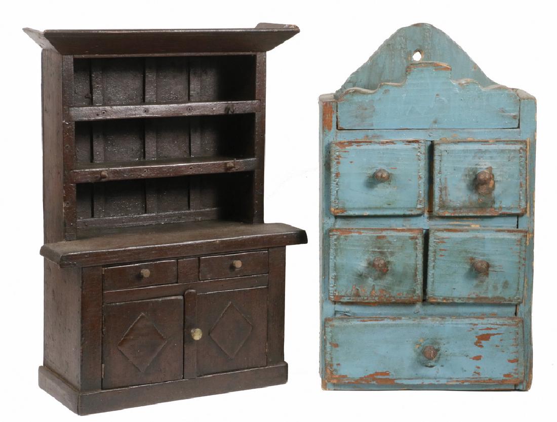 (2) MINIATURE COUNTRY CUPBOARDS (1 of 2)