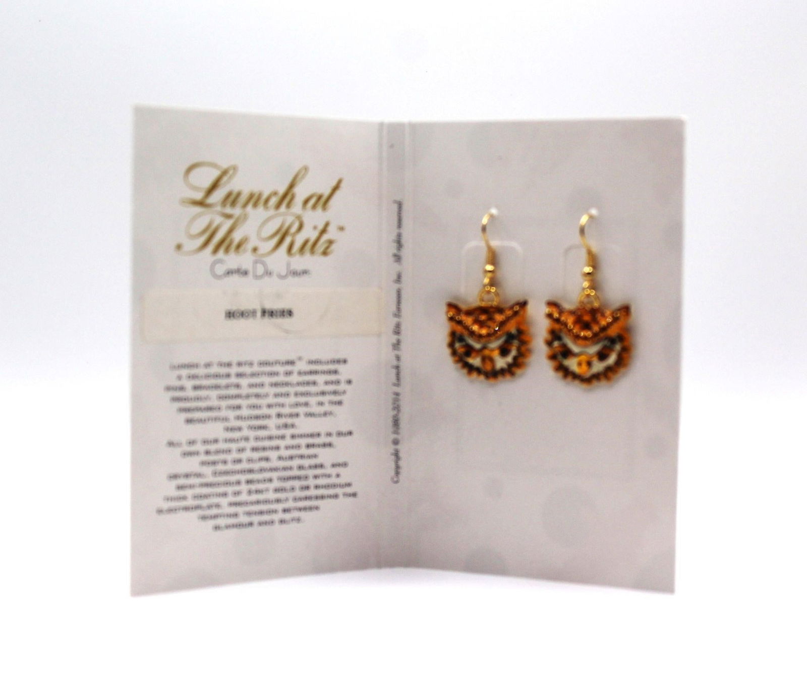 Vintage Lunch at the Ritz 24kt GP "Hoot Fries" with enamel & multi-colored semi precious beads (1 of 3)