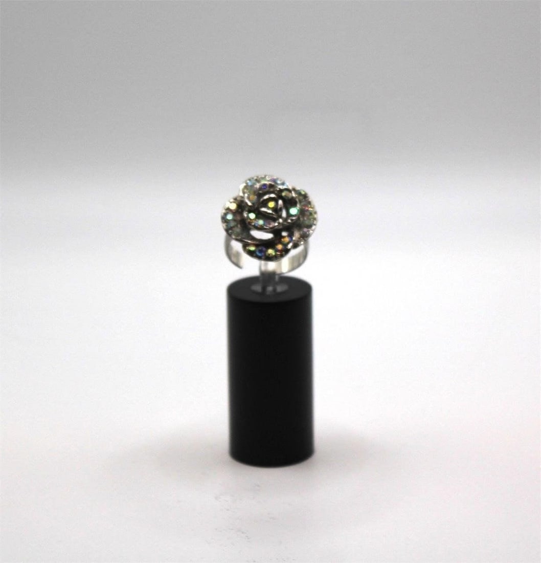 STERLING CLEAR FLOWER SPARKLING CZ RING 7 (1 of 5)