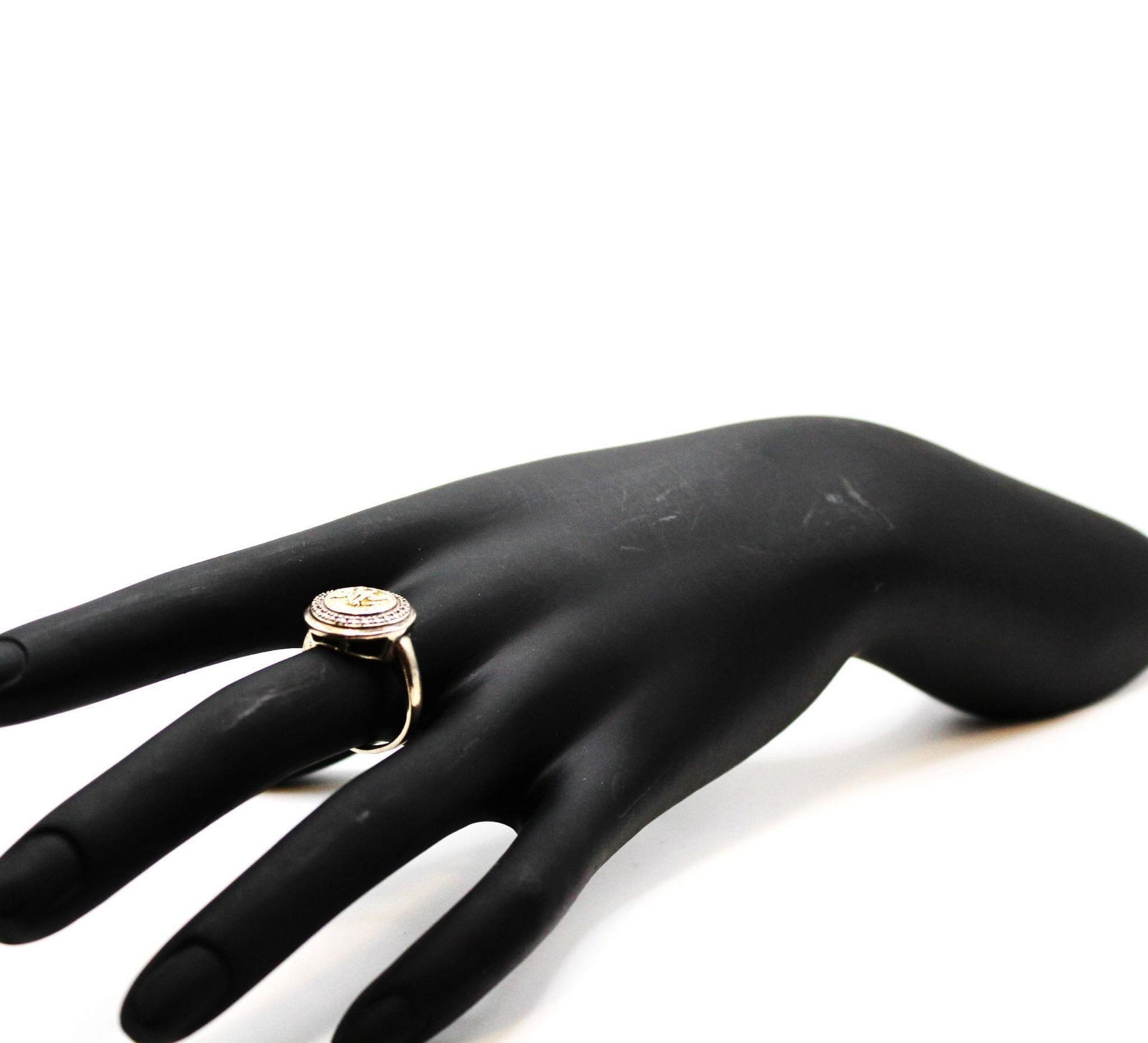 VINTAGE STERLING GOLDEN EAGLE & DIAMOND RING sz7.5 (1 of 4)