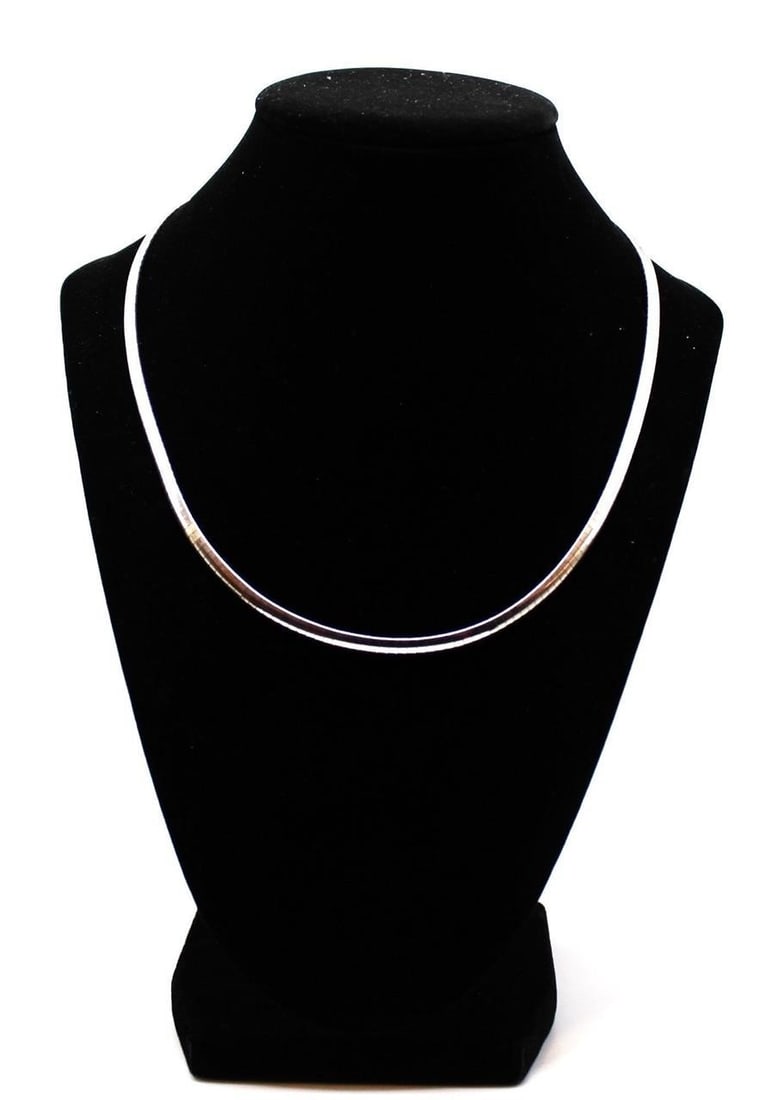 STERLING SILVER ITALY FLAT SNAKE CHAIN NECKLACE (1 of 3)