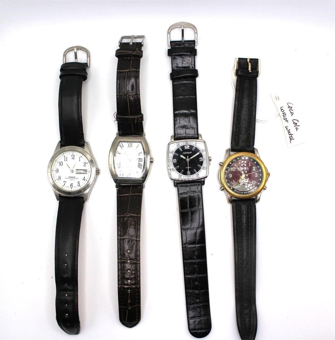(4) LOTS BLACK/BROWN LEATHER WATCHES (1 of 4)