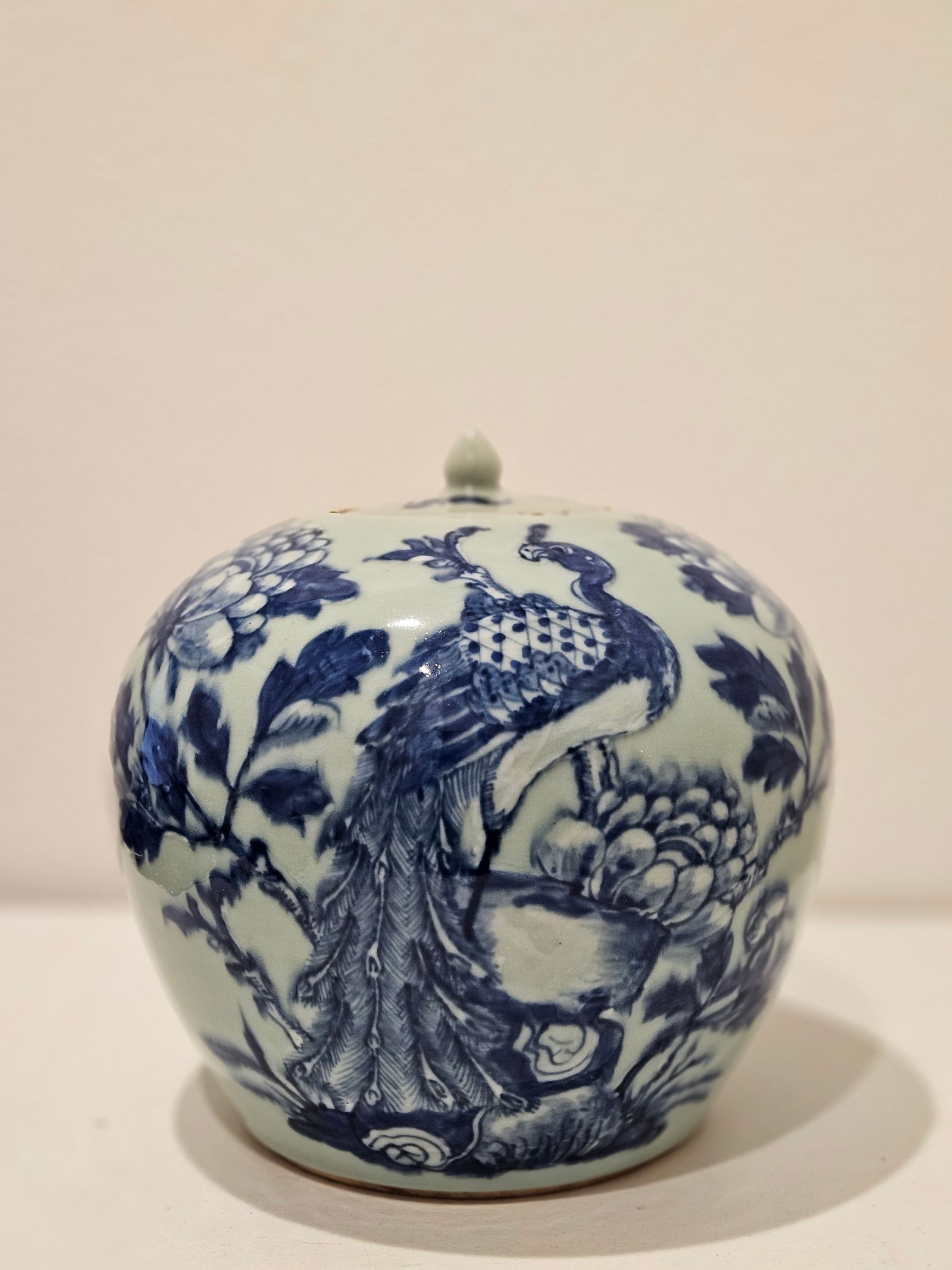 Chinese Glaze Large Jar with Phoenix and Peony Jar (1 of 8)
