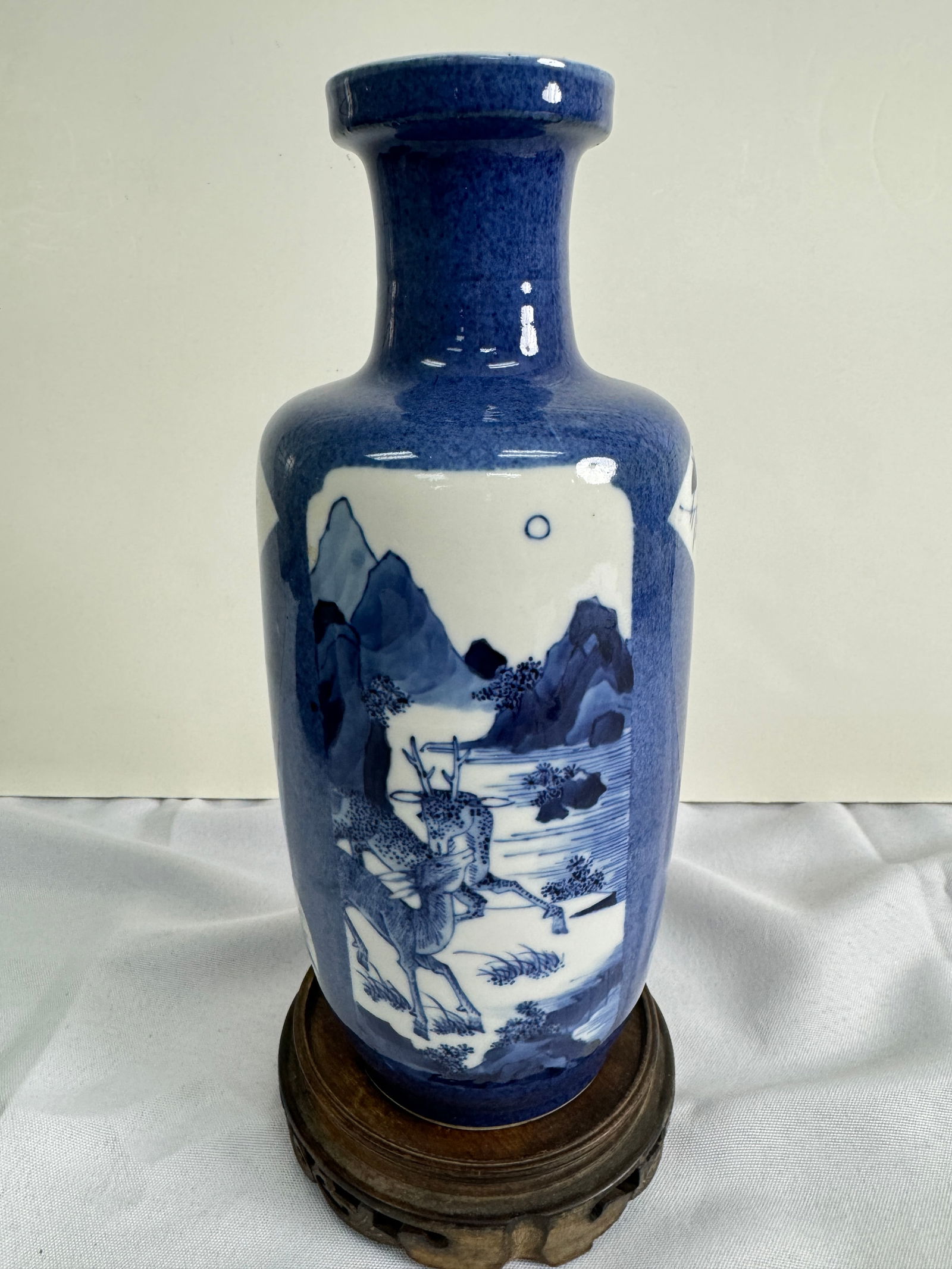 Chinese antique porcelain blue glazed Vas: Chinese antique porcelain blue glazed Vas