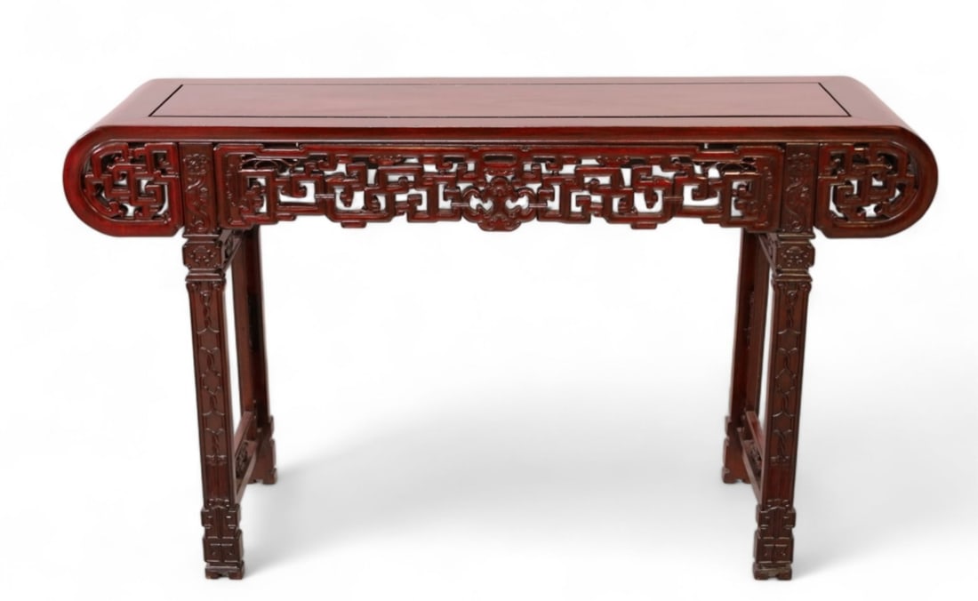 A Chinese Qing Dynasty Hardwood Console Table: A Chinese Qing Dynasty Hardwood Console Table60Wx17.5Dx35H inch
