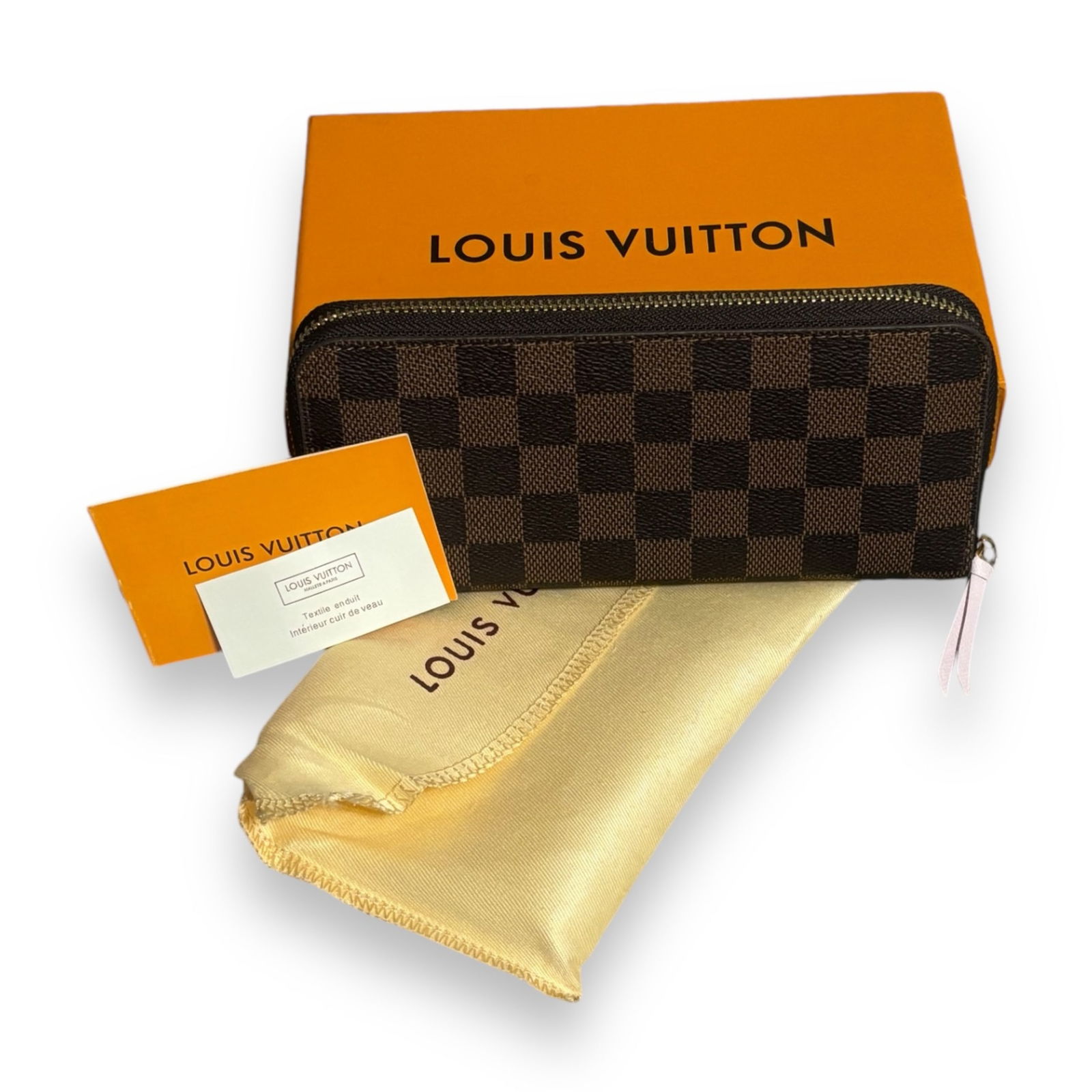 Damier Ebene/Rose Ballerine Louis Vuitton Clemence Wallet (1 of 16)