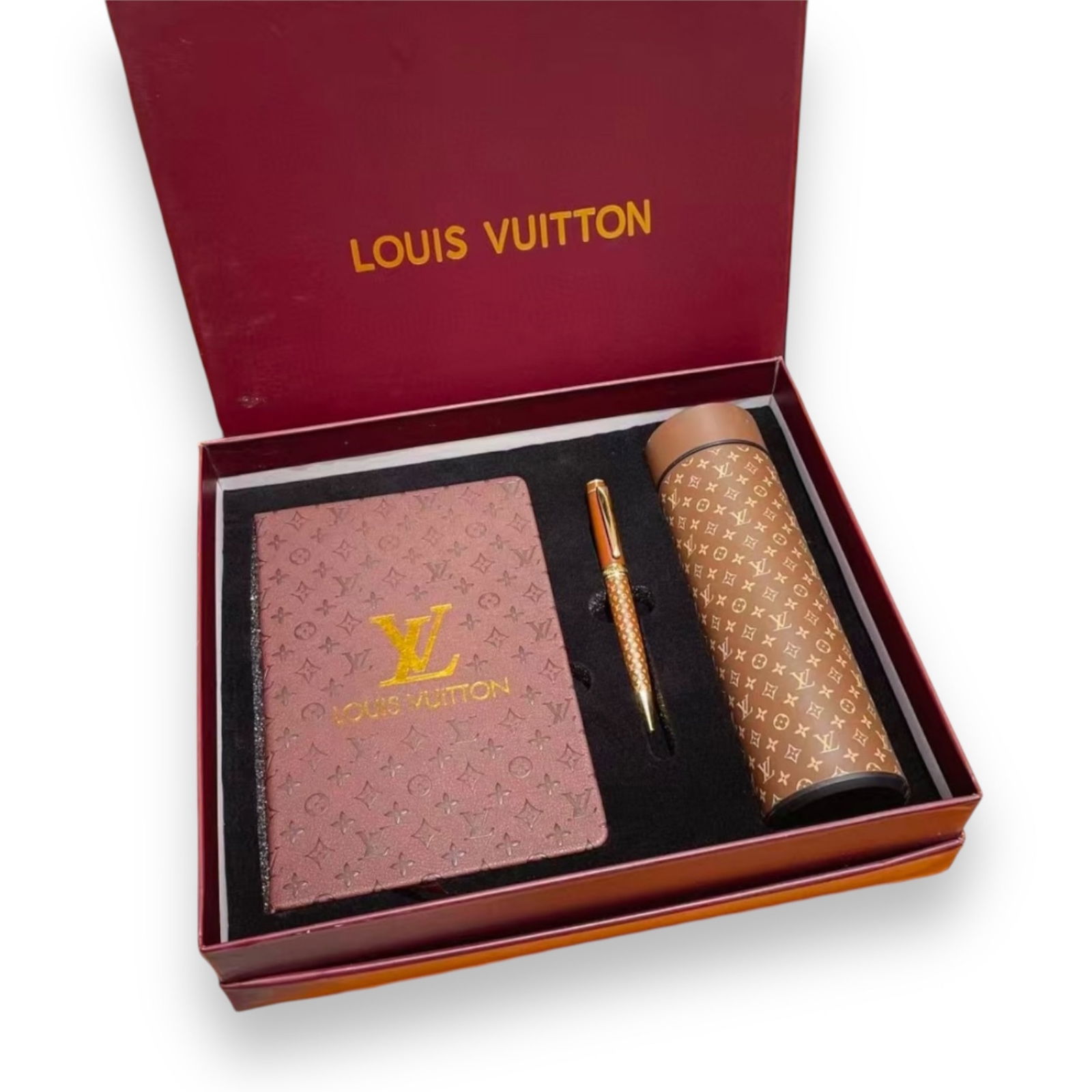 Louis Vuitton Gift Set - LV Water Bottle, LV Ball Point Pen, LV Notebook, & Original Box (1 of 6)