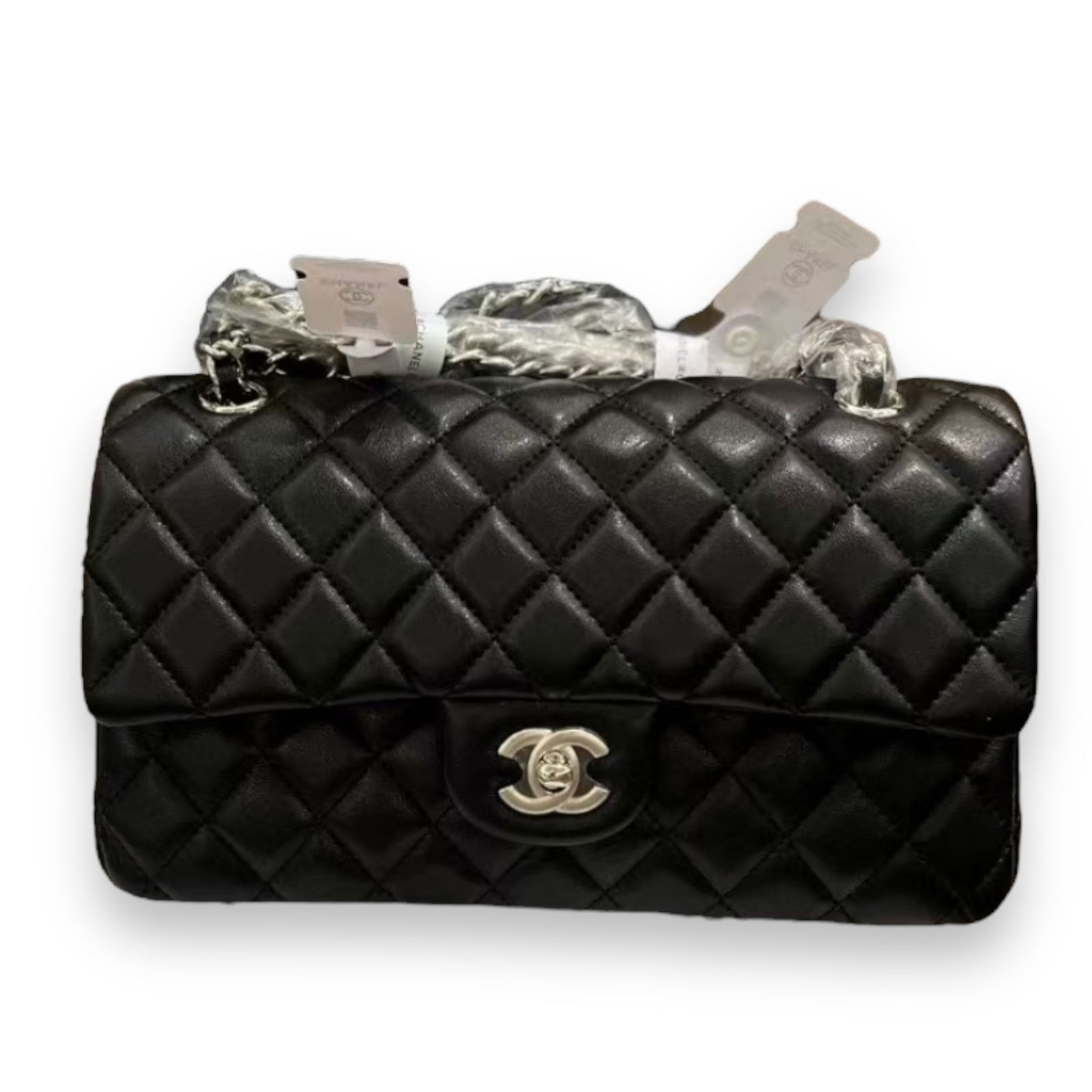 CHANEL Medium Black/Silver Double Flap Beaute Bag (1 of 8)