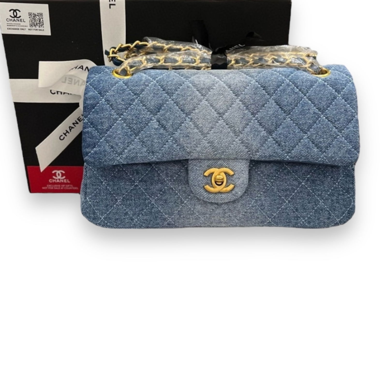 Medium Denim CHANEL Double Flap Beaute Bag (1 of 8)