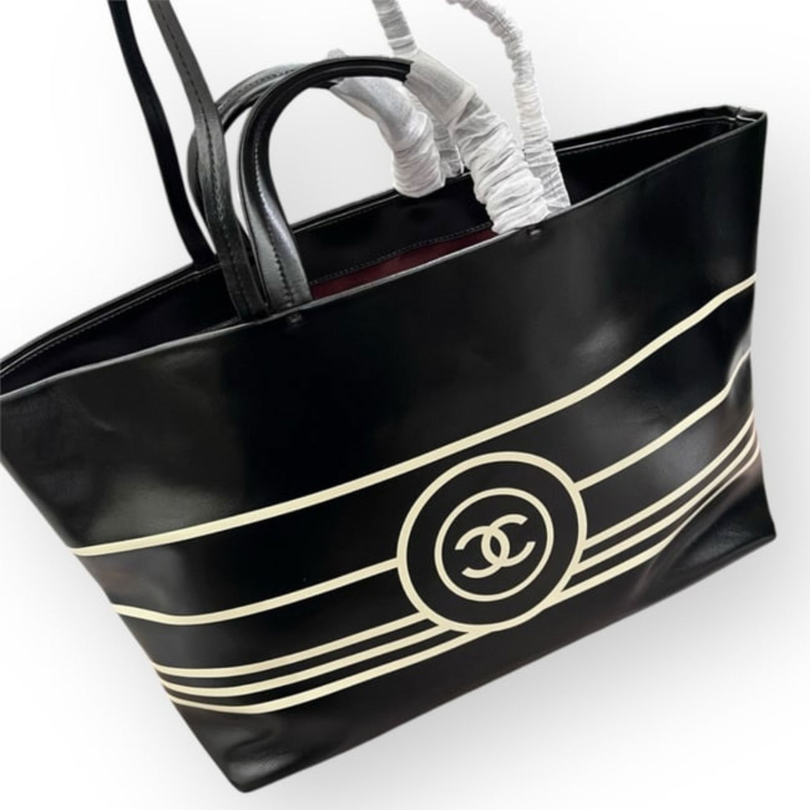 CHANEL XL 2Way Carry Black & Cream Beaute Tote & CHANEL Gift Bag (1 of 8)
