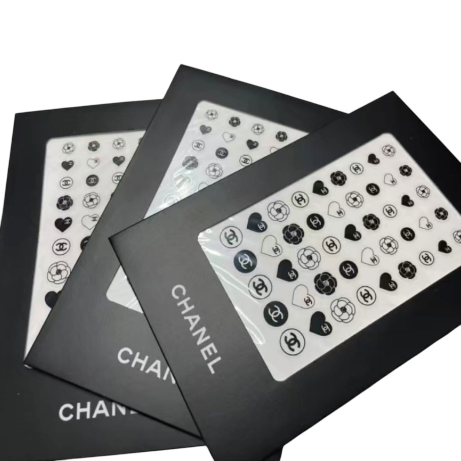 CHANEL 3Pc Black Transparent Nail Art Sticker Set (1 of 5)
