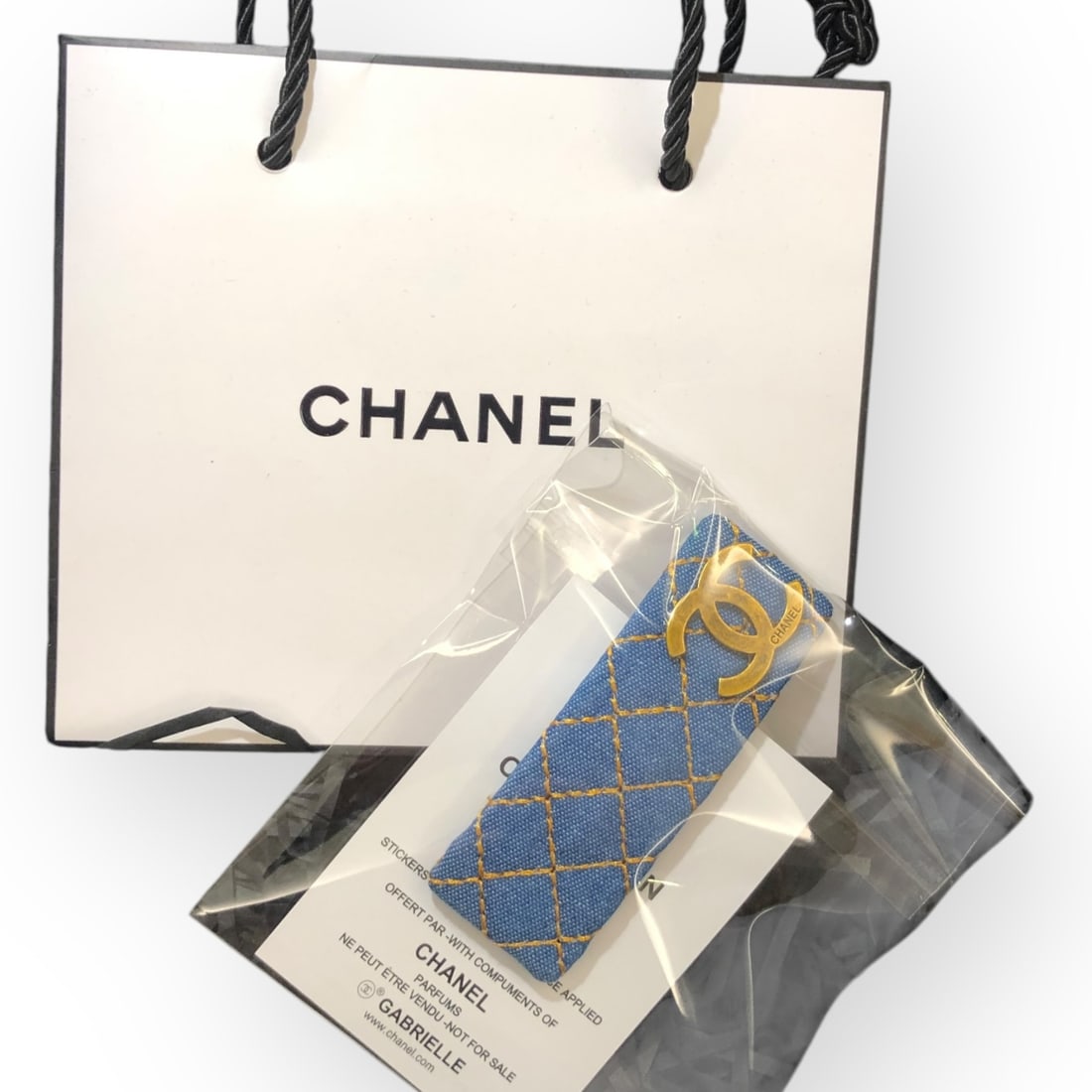 CHANEL Denim Long Rectangle L.A Collection Hair Clip (1 of 4)
