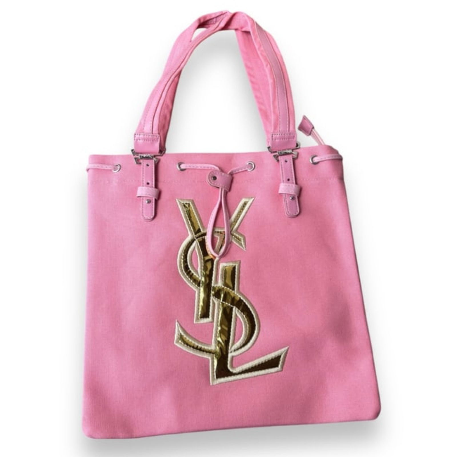 YSL (Saint Laurent) Pink/Gold Buckle Strap Beaute Tote (1 of 6)