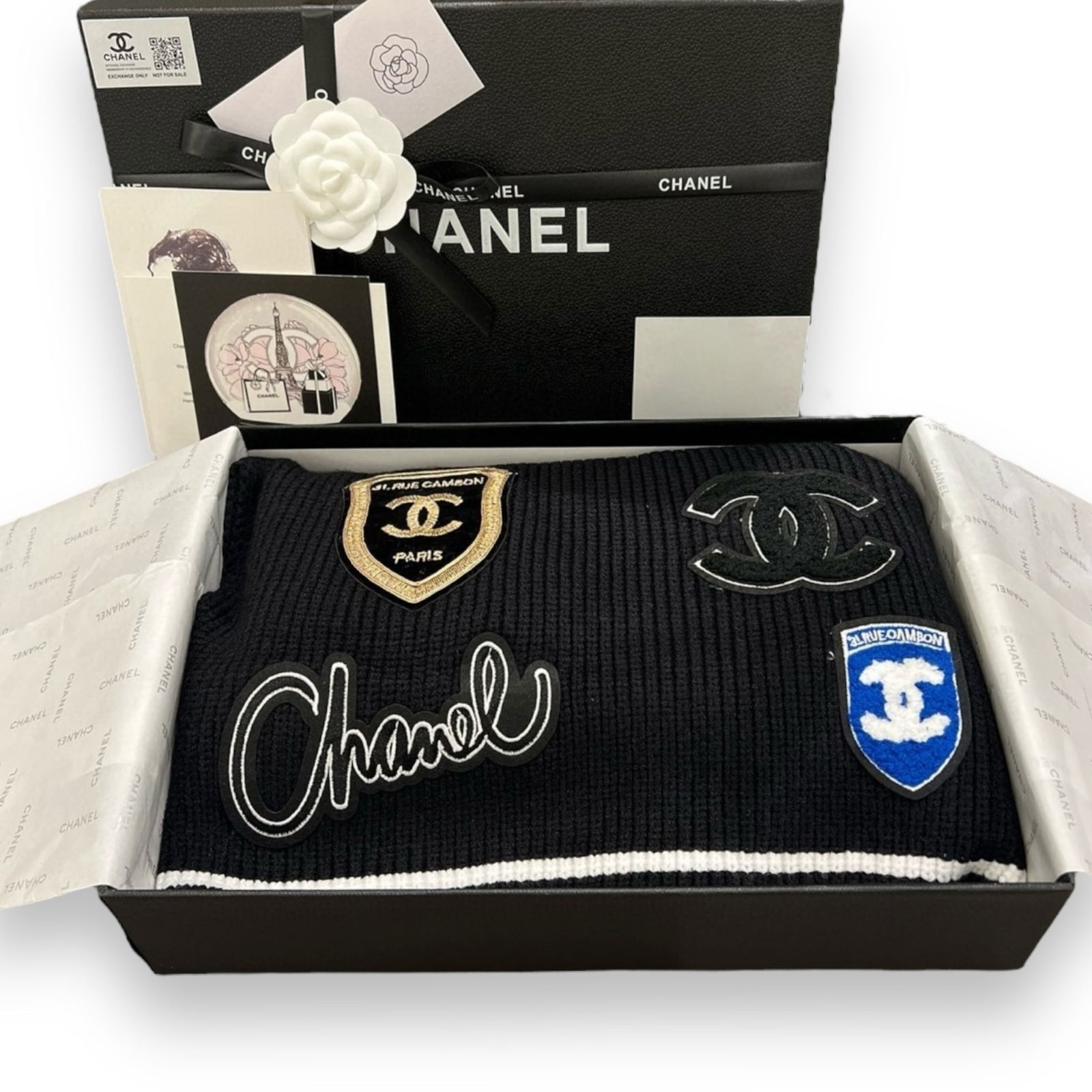 CHANEL Scarf W Logo/Armor & Original Box (1 of 6)