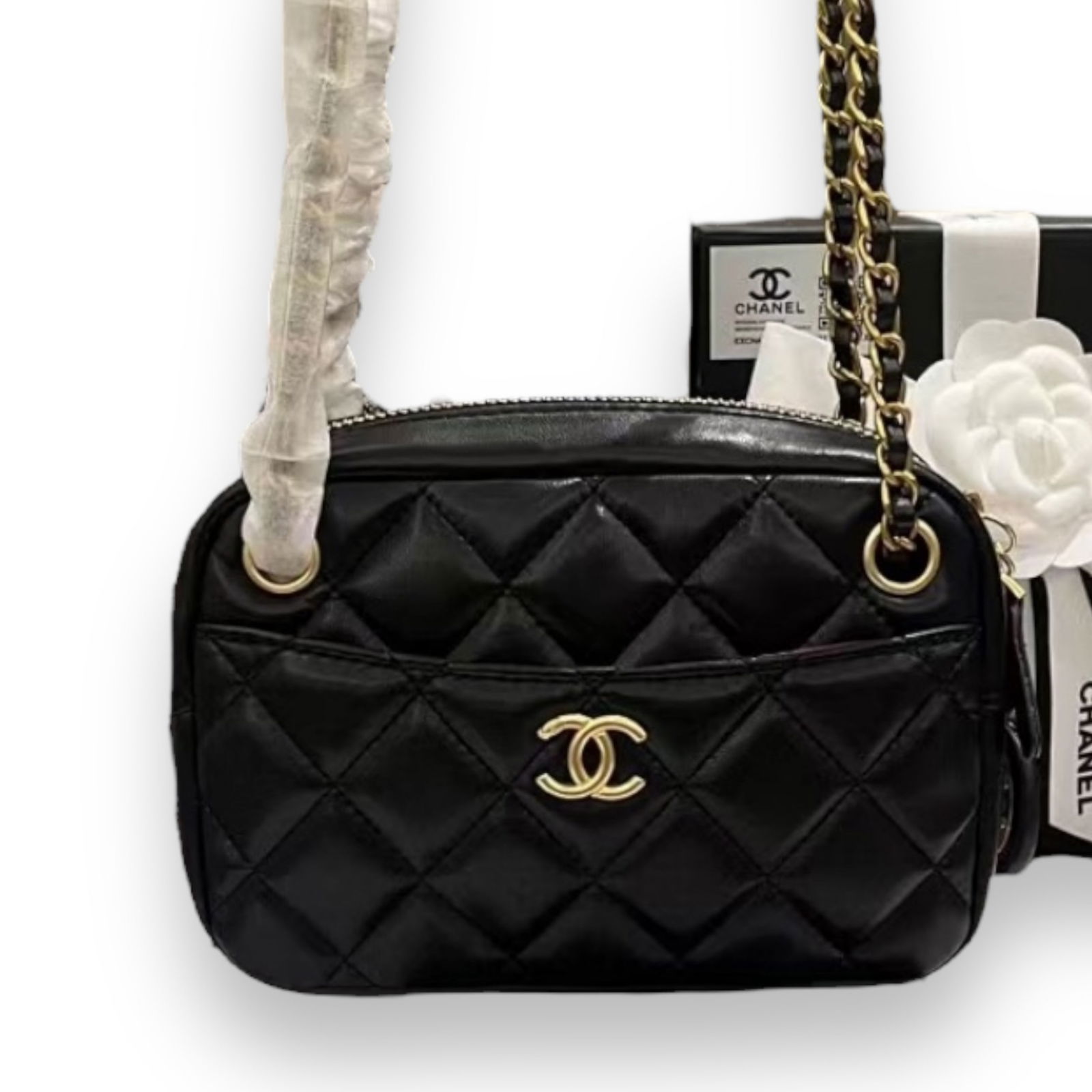 CHANEL Black Quilted Mini Camera Beaute Bag & Original Box (1 of 8)